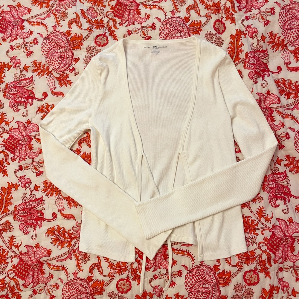 Brandy Melville White Tie Sweater Cardigan